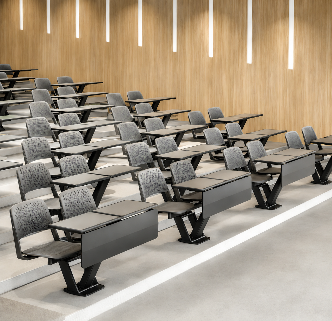 Desk & Chair (Fixed Row Seat with Writing Tablet) — Classroom Furniture, Zumax