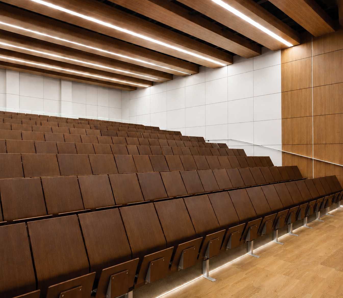 Curved Plywood Fixed Seat — Auditorium Furniture, Zumax