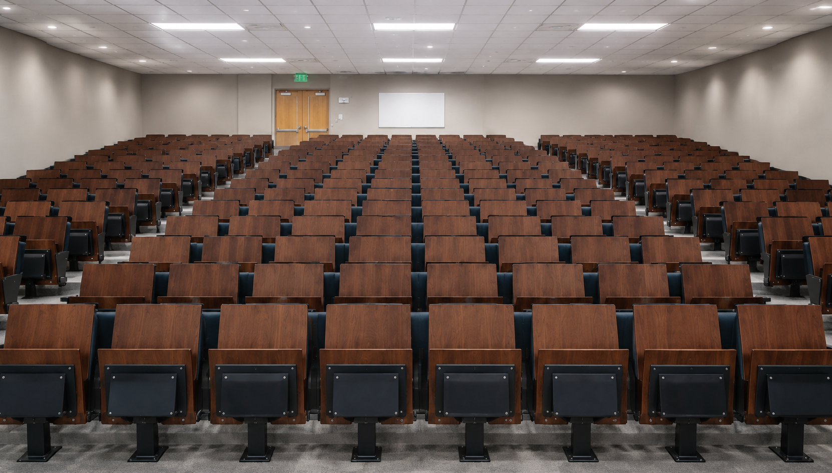 Upholstered Seat with Wooden Back Panel and Fold-Up Seat — Auditorium Furniture, Zumax
