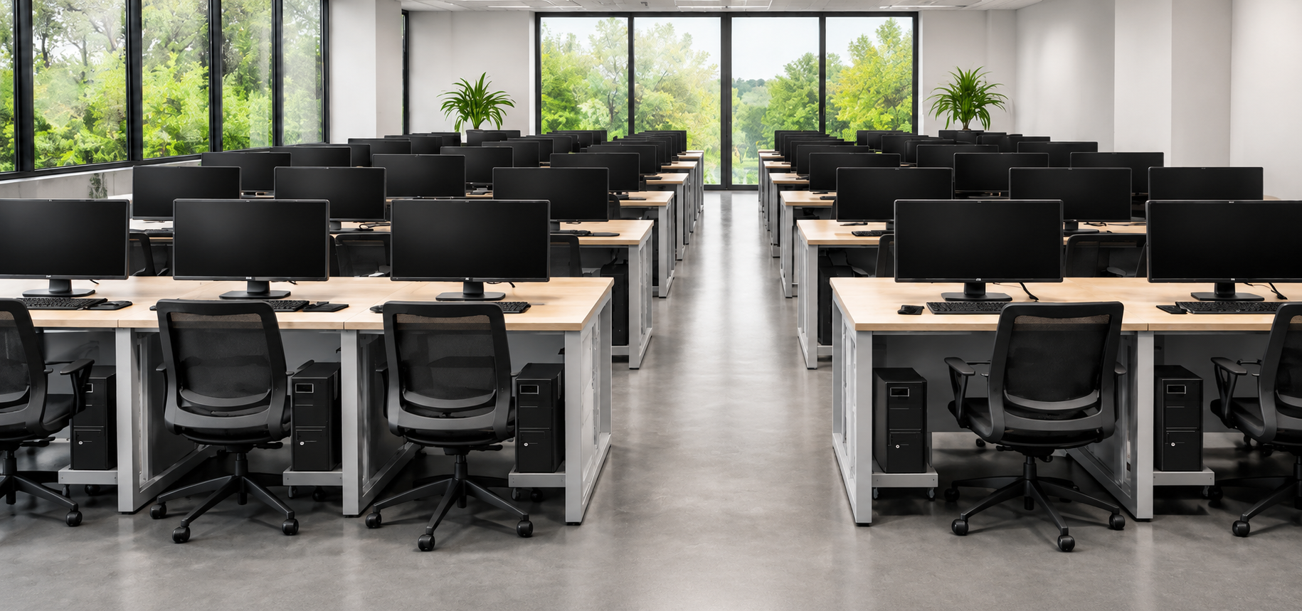  Standard Computer Table (Single-Seat, with Under-Shelf) — Computer Lab Furniture, Zumax
