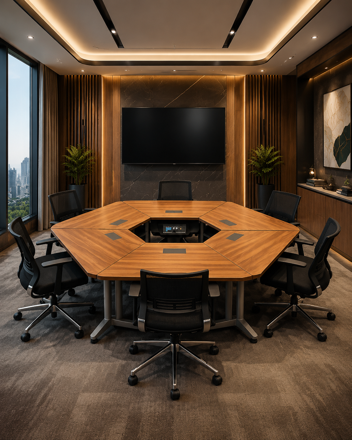 Large Hexagonal Cluster Table (Seminar Style) — Classroom Furniture, Zumax