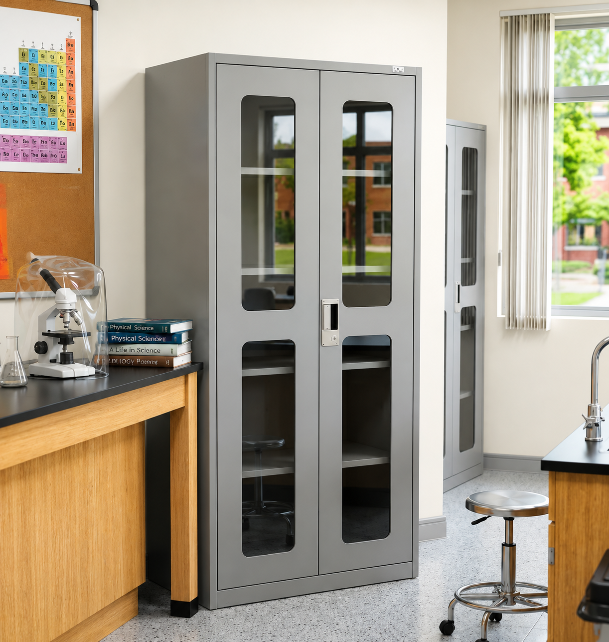Steel Cabinet with Glass Panel Doors — Library Furniture, Zumax