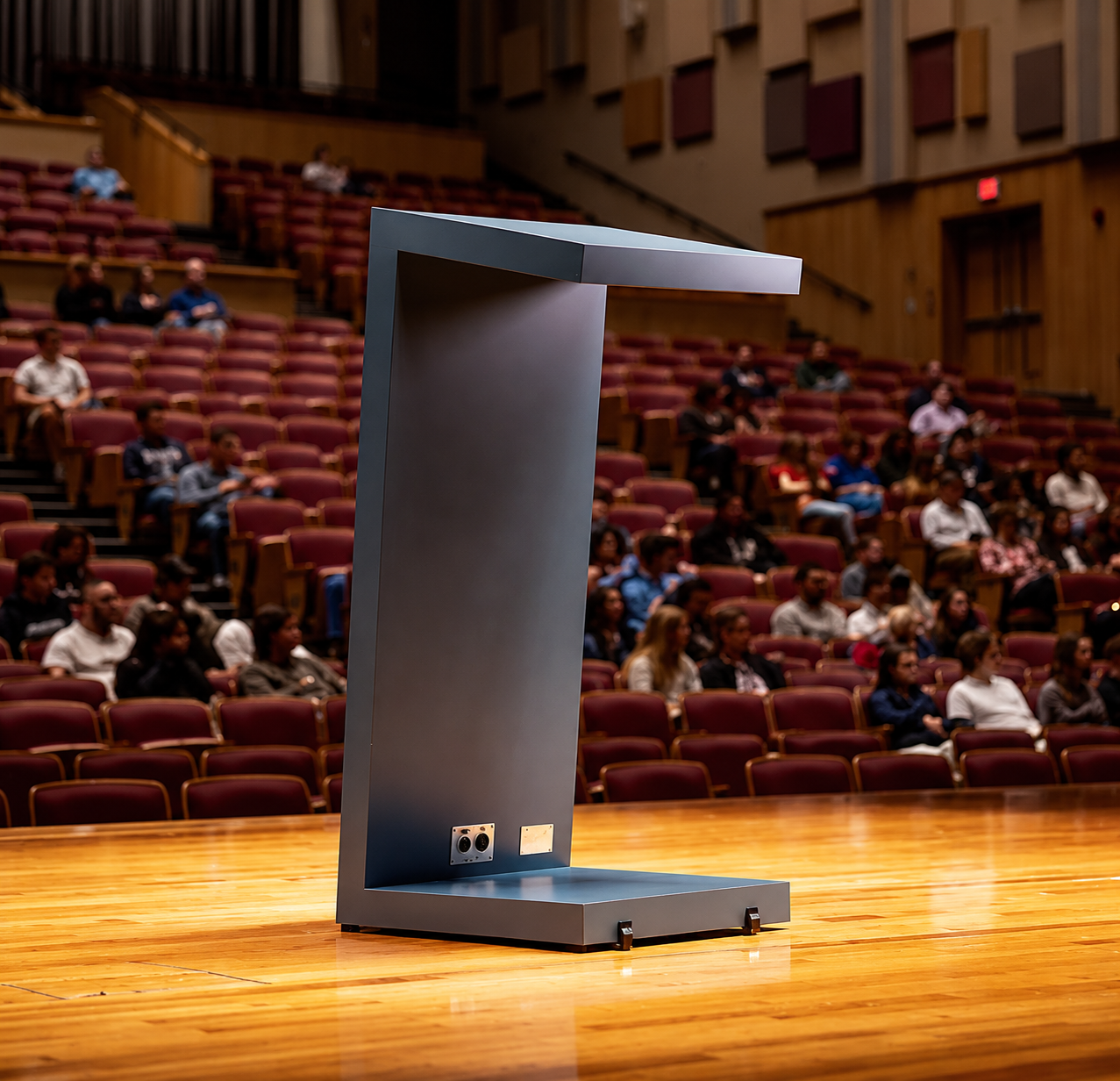 Modern Metal Lectern (Z-Shape / Angled) — Podium, Zumax
