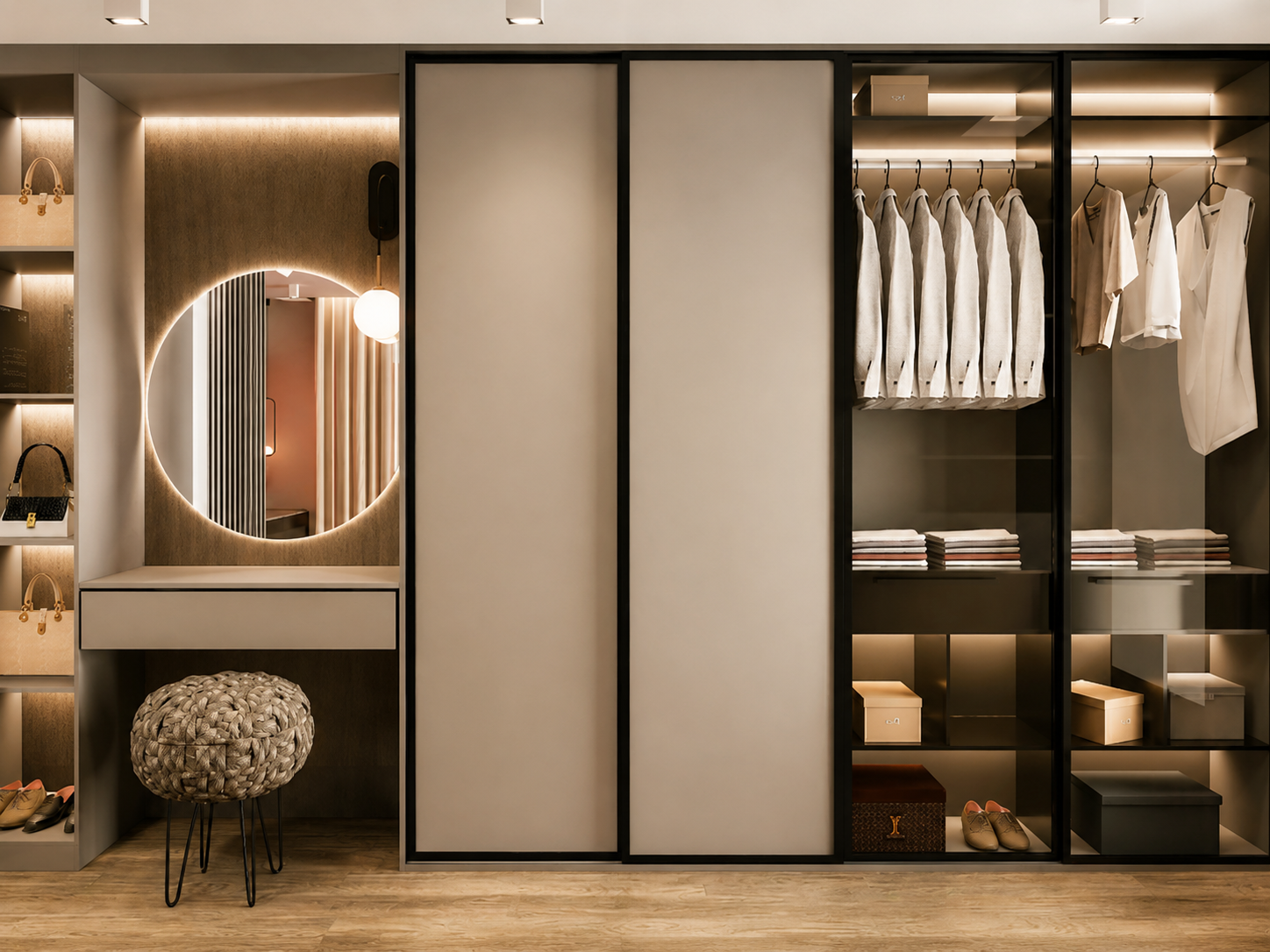 Framed Glass Walk-In Wardrobe — Wardrobes, Zumax