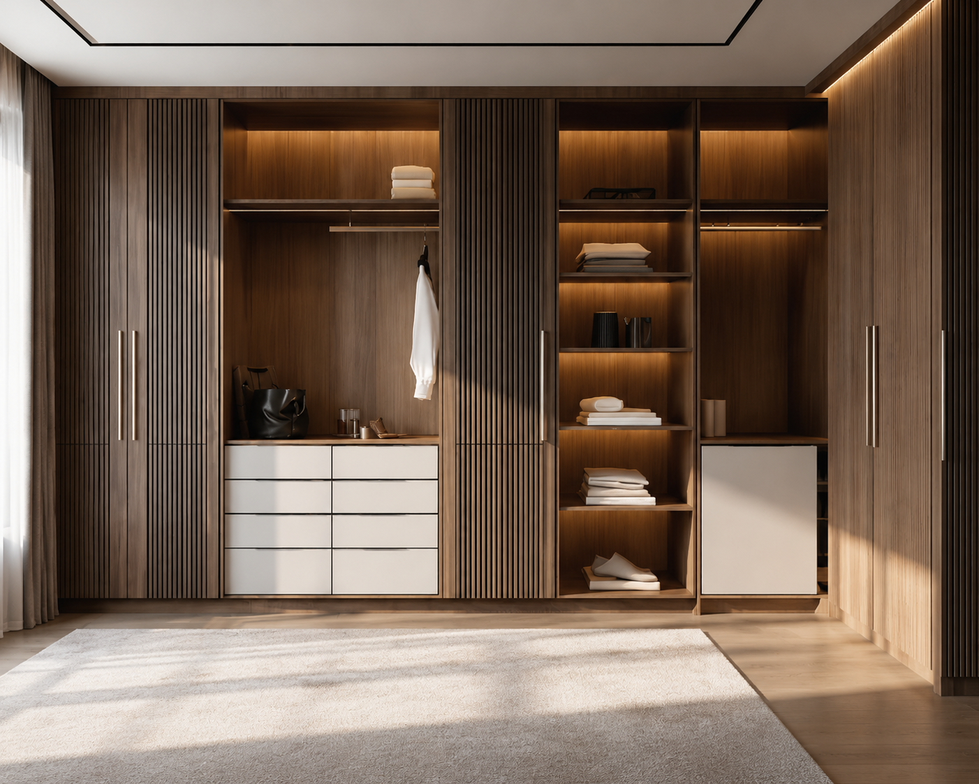 Contemporary Walnut Wardrobe — Wardrobes, Zumax